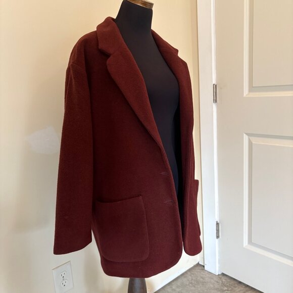 Vintage Eileen Fisher Wool Cashmere Fully Lined Oversized Blazer Coat Size Large - Picture 4 of 8